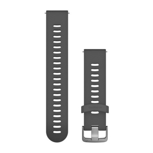 Curea de ceas Garmin 20 mm silicon gri, cataramă din oțel inoxidabil (eliberare rapidă) pentru Forerunner 245