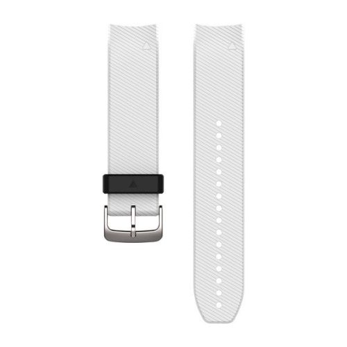 Curea ceas Garmin 22 mm silicon alb, catarama argintie (QuickFit) pentru Approach S60