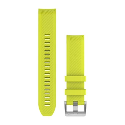 Óraszíj Garmin 22mm citromsárga szilikon, ezüst csattal (QuickFit) MARQ Okosórához