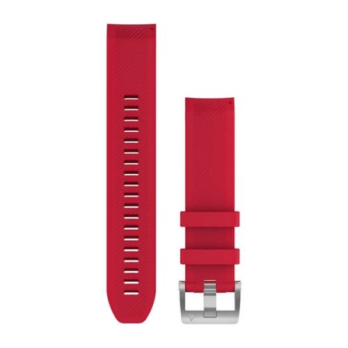 Óraszíj Garmin 22 mm plazma vörös szilikon, ezüst csat (QuickFit) MARQ Okosórához