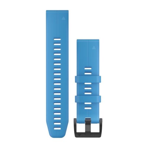 Curea de ceas Garmin 22 mm silicon albastru cyan, cataramă neagră (QuickFit) pentru Fenix 5 Plus