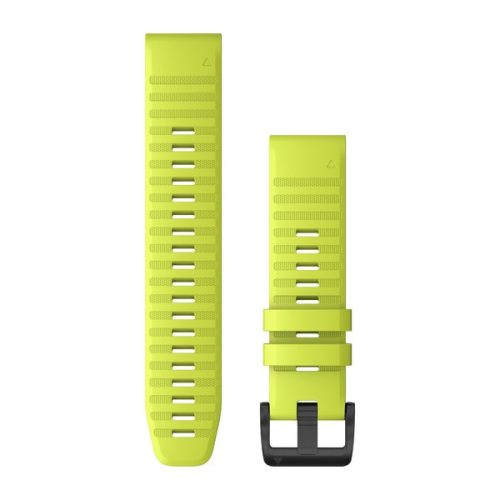 Óraszíj Garmin 22 mm sárga szilikon, fekete csat (QuickFit) Fenix 6 Okosórához