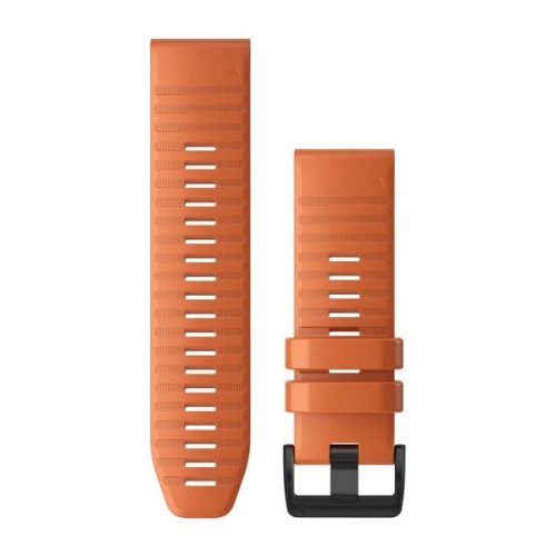 Curea ceas Garmin 26 mm silicon portocaliu, cataramă neagră (QuickFit) pentru Fenix 6X