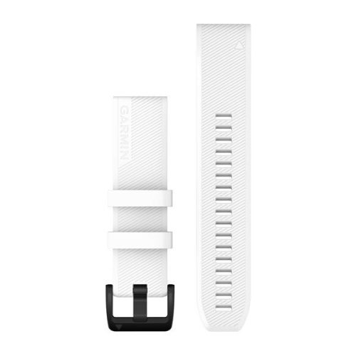 Curea de ceas Garmin 22 mm silicon alb, cataramă neagră din oțel inoxidabil (QuickFit) pentru Approach S62