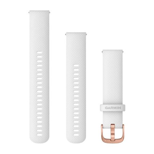 Óraszíj Garmin 20 mm fehér szilikon, Rose Gold csat (Quick Release) Vivomove 3 Okosórához
