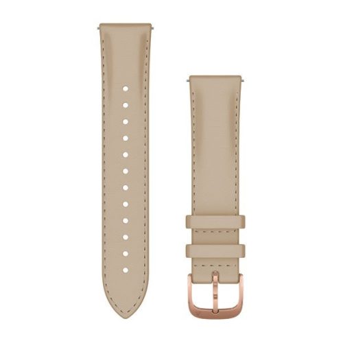 Watchstrap Garmin 20 mm piele de nisip deschis, cataramă PVD 18K RoseGold (eliberare rapidă) pentru Vivomove 3 Watch