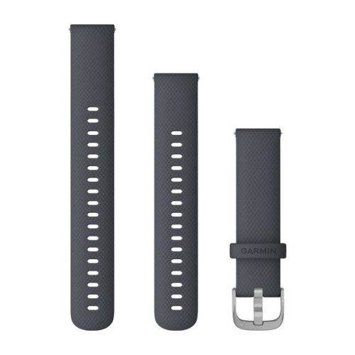Curea Garmin 18 mm granit silicon albastru, argint cataramă (eliberare rapidă) pentru Vivomove 3S 195 mm ceas