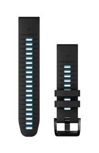 Óraszíj Garmin 22 mm fekete/kék szilikon (QuickFit) Okosórához