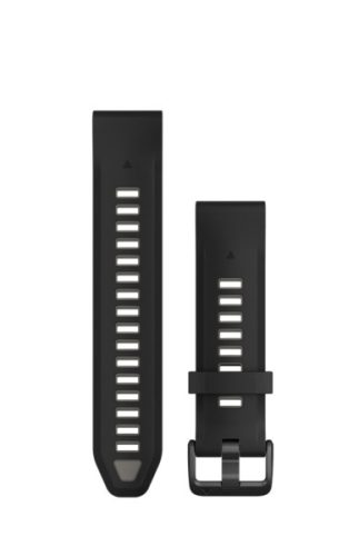 Óraszíj Garmin 20 mm fekete/szürke szilikon (QuickFit) Okosórához