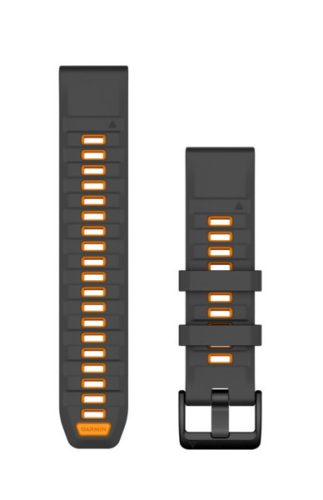Curea ceas Garmin 22 mm silicon grafit/portocaliu (QuickFit) pentru smartwatch