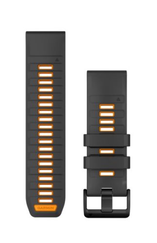 Curea Garmin 26 mm silicon grafit/portocaliu (QuickFit) pentru smartwatch
