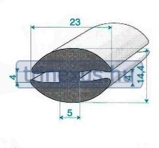 Gumiprofil EPDM H profil üvegbefogó SOL
