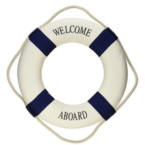 Inel de salvare decor albastru 50 cm VVL