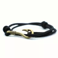   Brățară CASTENA handmade negru / opțional roșu / efect antic cârlig cu închidere TRX