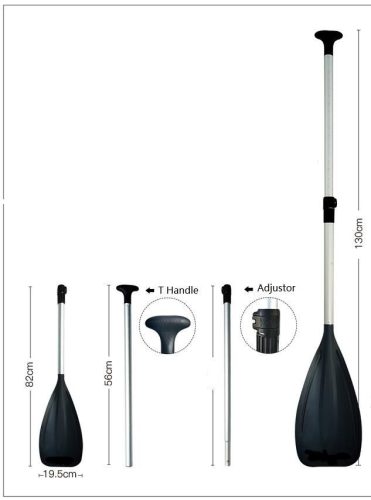 Paleta de canotaj mini telescopic negru 82/130 cm DAW