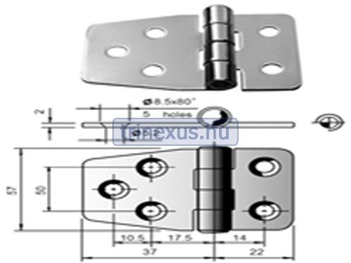 Balama inox 60 x 40 mm EVA