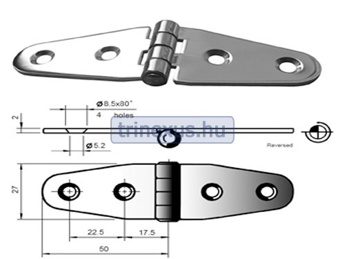 Balama inox plat 55 mm EVA
