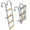 Scară de păr 3 trepte inox lemn 76x27 cm GFN