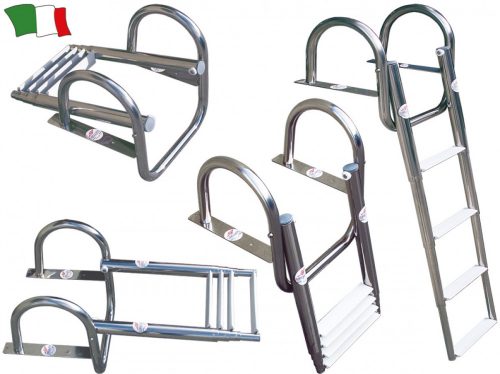 Scară de păr 3 grade Inox cu balustradă telescopică GFN