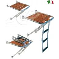 Platformă cu scară cu 3 trepte lemn-inox GFN
