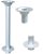 Picior de masă cu elemente de susținere inferioare și superioare din aluminiu 70 cm GFN