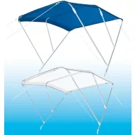 Bimini acoperiș 3 ramuri albastru 180x200x140 cm GFN