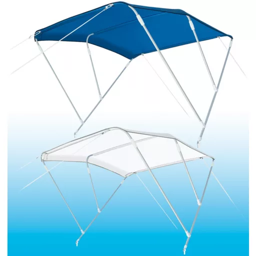 Bimini acoperiș 3 ramuri albastru 180x200x140 cm GFN
