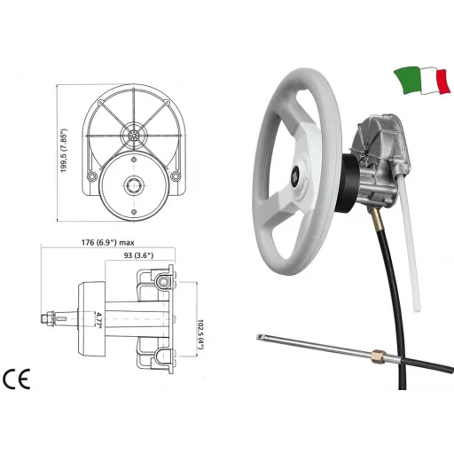 Cap de direcție Ultraflex T85 până la 235 CP pentru M66 bovden GFN