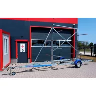   Remorcă transportor de ambarcațiuni Alfa 750 kg + set de transport caiac/barcă cu 8 axe cu brațe drepte
