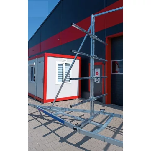 Remorcă transportor de ambarcațiuni Alfa 750 kg + set de transport caiac/barcă cu 8 axe cu brațe drepte