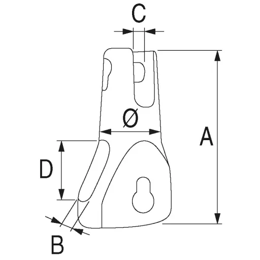 Conector pentru frânghie de ancorare înclinat inox 6/8 mm EVA