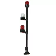   Körfény piros fehér piros LED lehajtható eloxált fekete 35 cm EVA