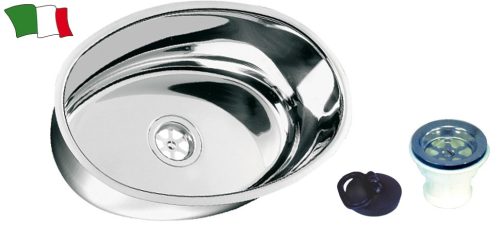 Chiuvetă elipsă inox 356 x 240 mm GFN
