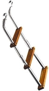 Scară de păr 4 grade metal teak 90x23 cm GMR
