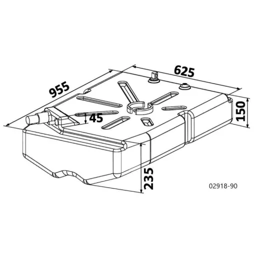 Rezervor de combustibil 90 l plat 78x76,5x20,5 EVA