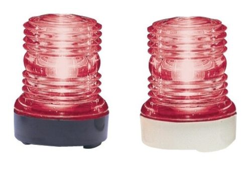 Lumină roșie rotundă în carcasă albă EVA