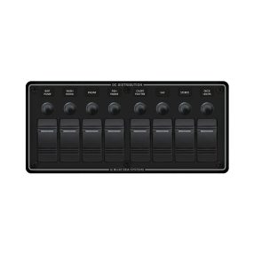 Kapcsolótábla vízálló 8 egységes leddel fekete EVA