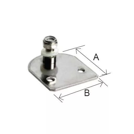 Gázrugó rögzítőelem lapos INOX 45x35 mm EVA