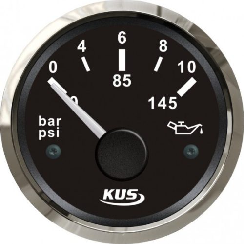 Manometru ulei 10 bar KUS negru-inox EVA