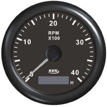 Revoluție și contor de ore KUS 4000 RPM negru EVA