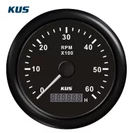 Revoluție și contor de ore KUS 6000 RPM negru EVA