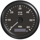 Revoluție și contor de ore KUS 6000 RPM negru EVA