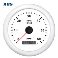 Revoluție și contor de ore KUS 6000 RPM alb EVA