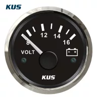 Voltmetru KUS 8-16 V inox-negru EVA