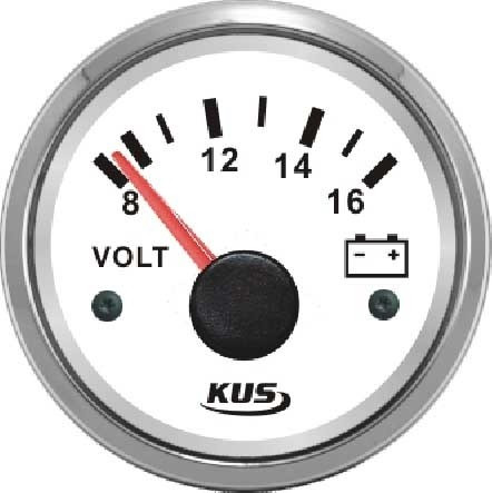 Voltmetru KUS 8-16 V inox-negru EVA
