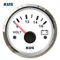 Voltmetru KUS 8-16 V inox-alb EVA