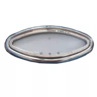   Geam de punte oval 40,7 x 14,8 cm inox plasă de țânțari EVA