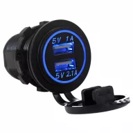 Încărcător USB LED albastru 12/24V - 4,2 A DAW