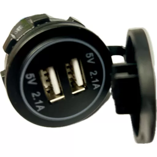 Încărcător USB LED albastru 12/24V - 4,2 A DAW