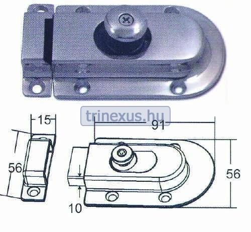 Încuietoare glisantă magnetică inox 91 x 56 mm EVA